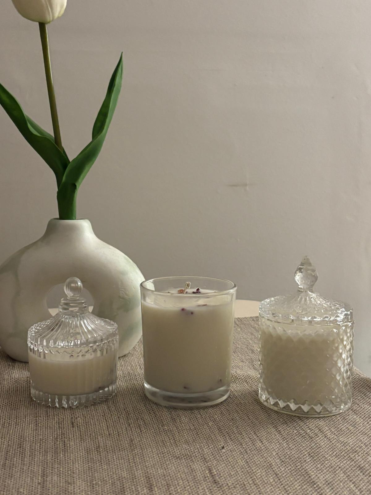 Vela en recipiente de vidrio