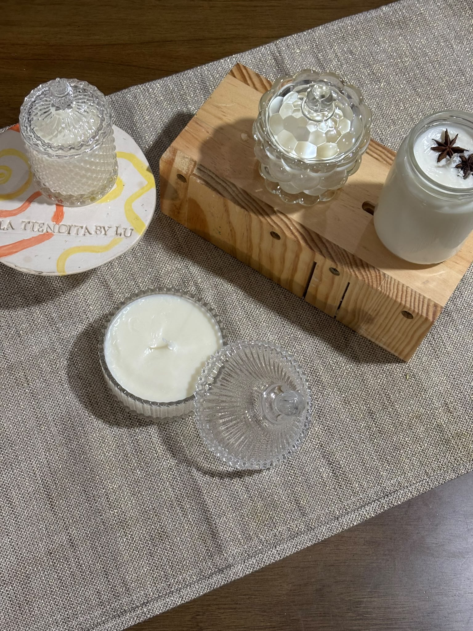 Vela en recipiente de vidrio